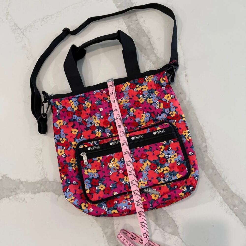 LeSportsac Womens Packable Nylon Slim ToteBag Adjustable Crossbody Bright Floral - Picture 5 of 10